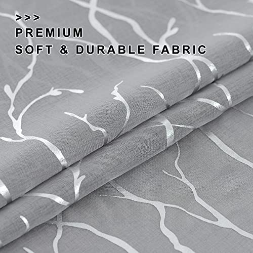 Silver Sheer Curtains 45 Inch Length – 52″W x 45″L (Pack of 2) Silver Grey