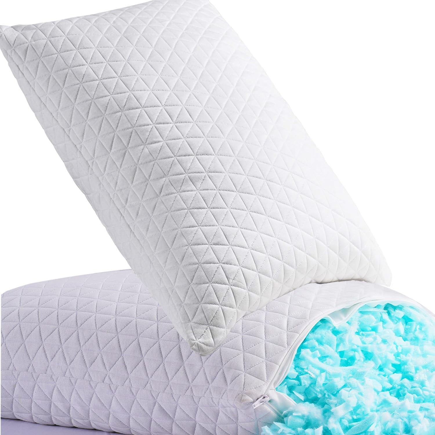 Shredded Memory Foam Pillows for Sleeping,Bed Pillows Queen Size Set of 2 Pac…