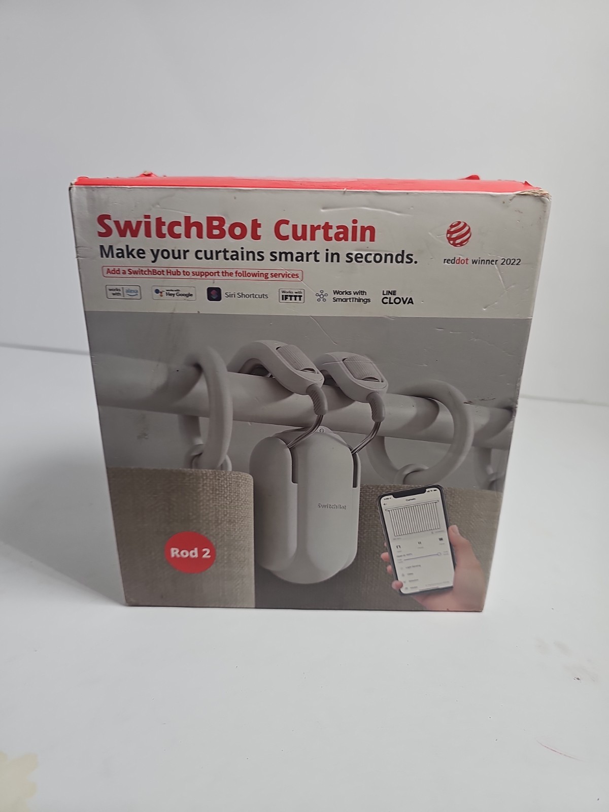 -SwitchBot W0701600 White Bluetooth Smart Electric Curtain Rod 2 Work With Alexa
