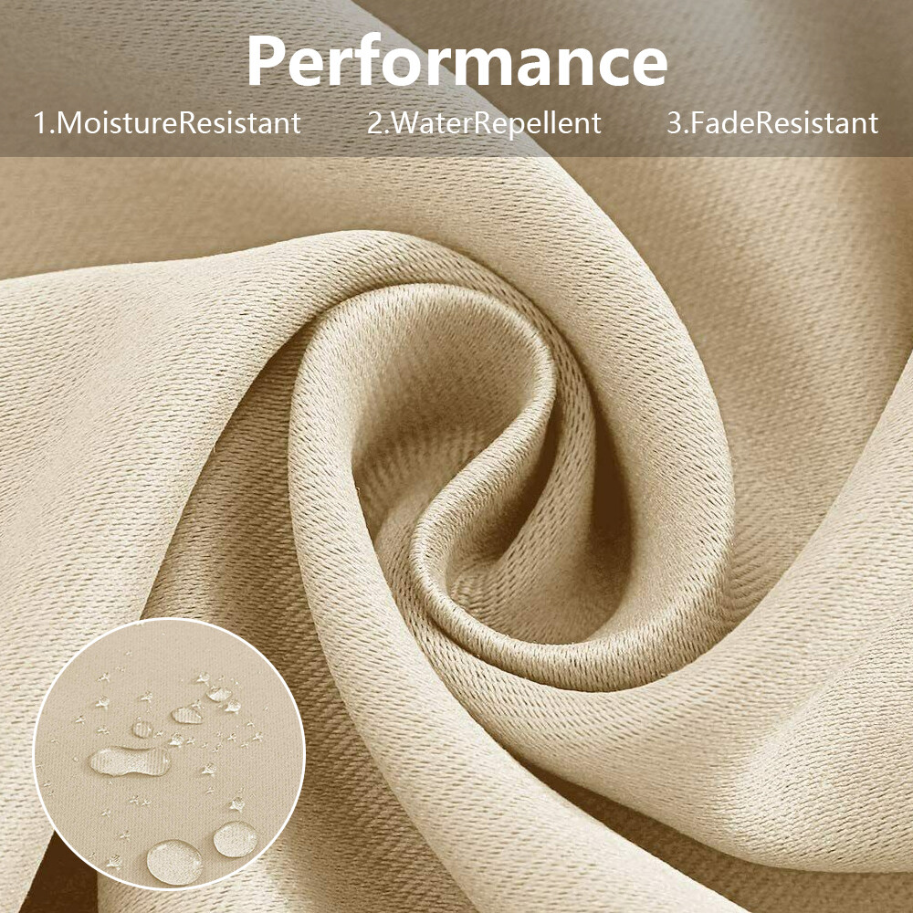 100×118″ Waterproof Outdoor Curtains for Patio Gazebo Blackout Drapes Sunblock