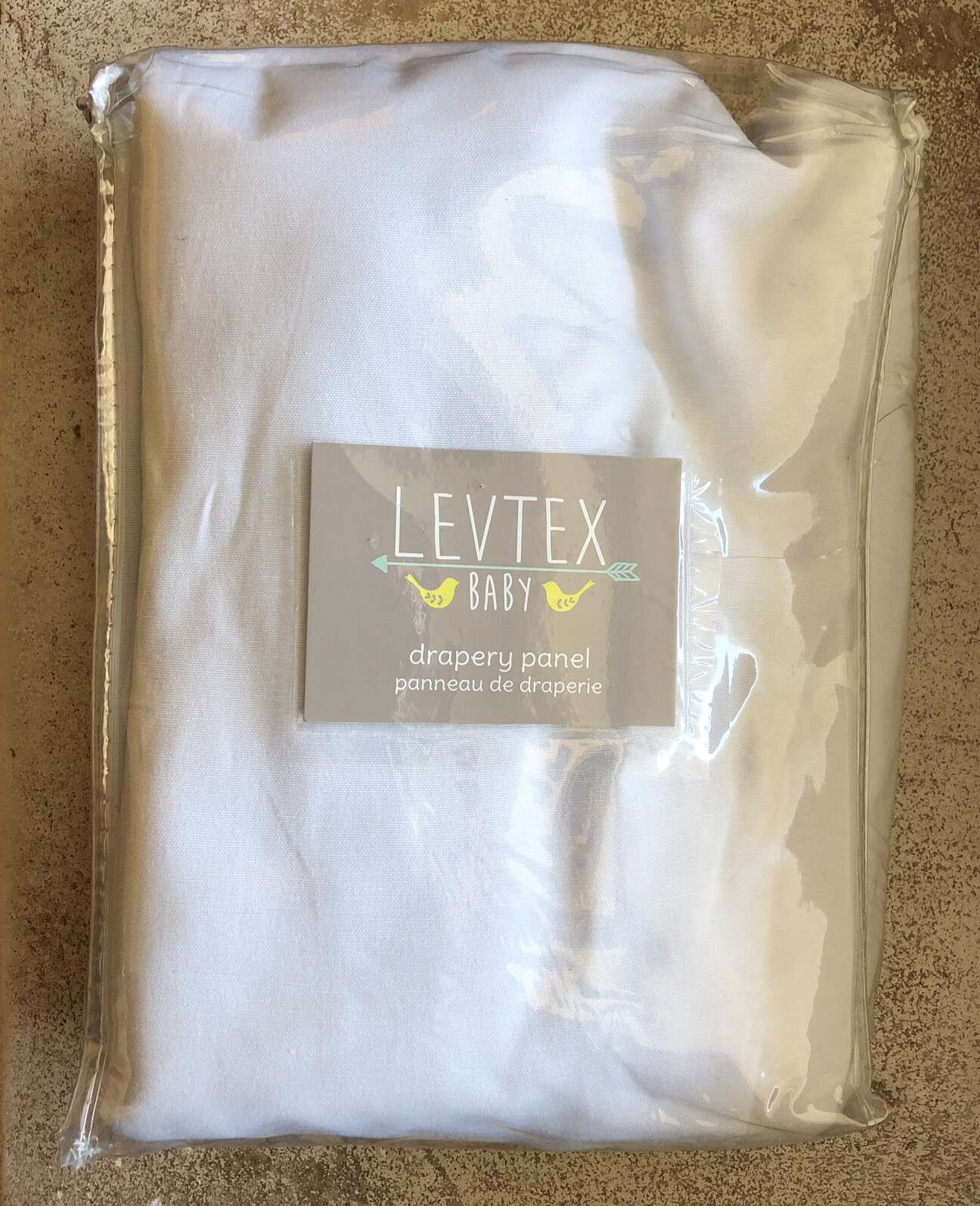 Levtex Baby Drapery 1 Panel Blackout Curtain 52in x 84in White Cotton Blend NEW