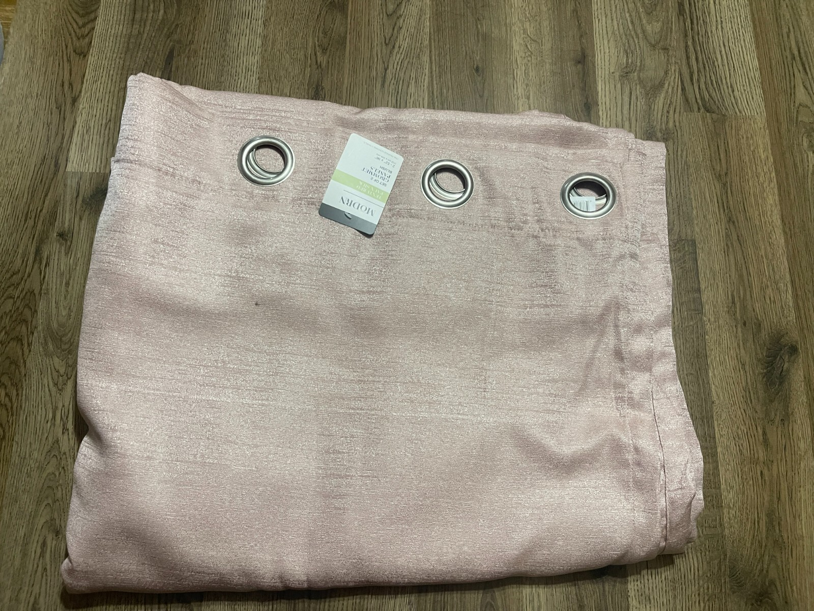 Textured Faux Silk Grommet Panels Blush Set of 2, 52″ x 96″ Curtain
