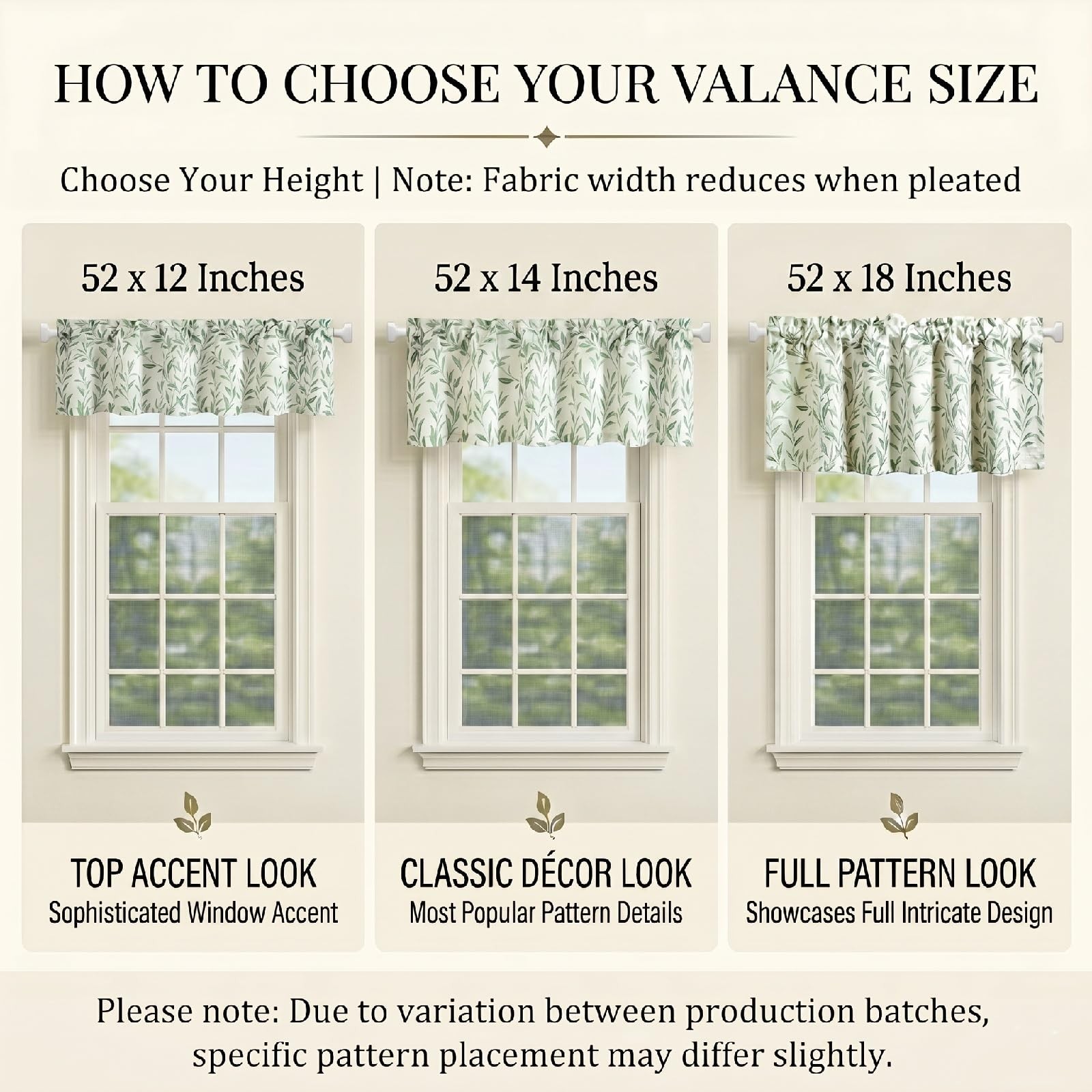 Curtain Valances Leaves Meticulous Printed Window Curtains for Kitchen, Top R…