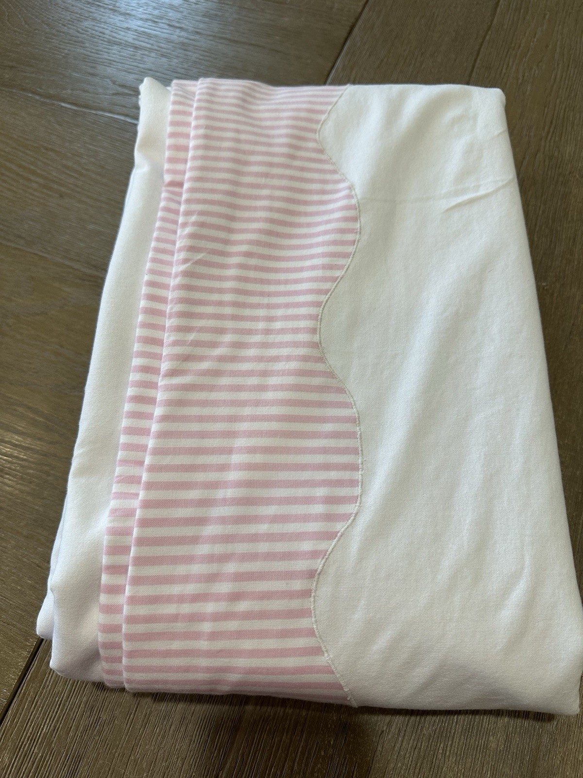 Pottery Barn Teen Striped Scallop Blackout Curtain pink 52×84” One Panel
