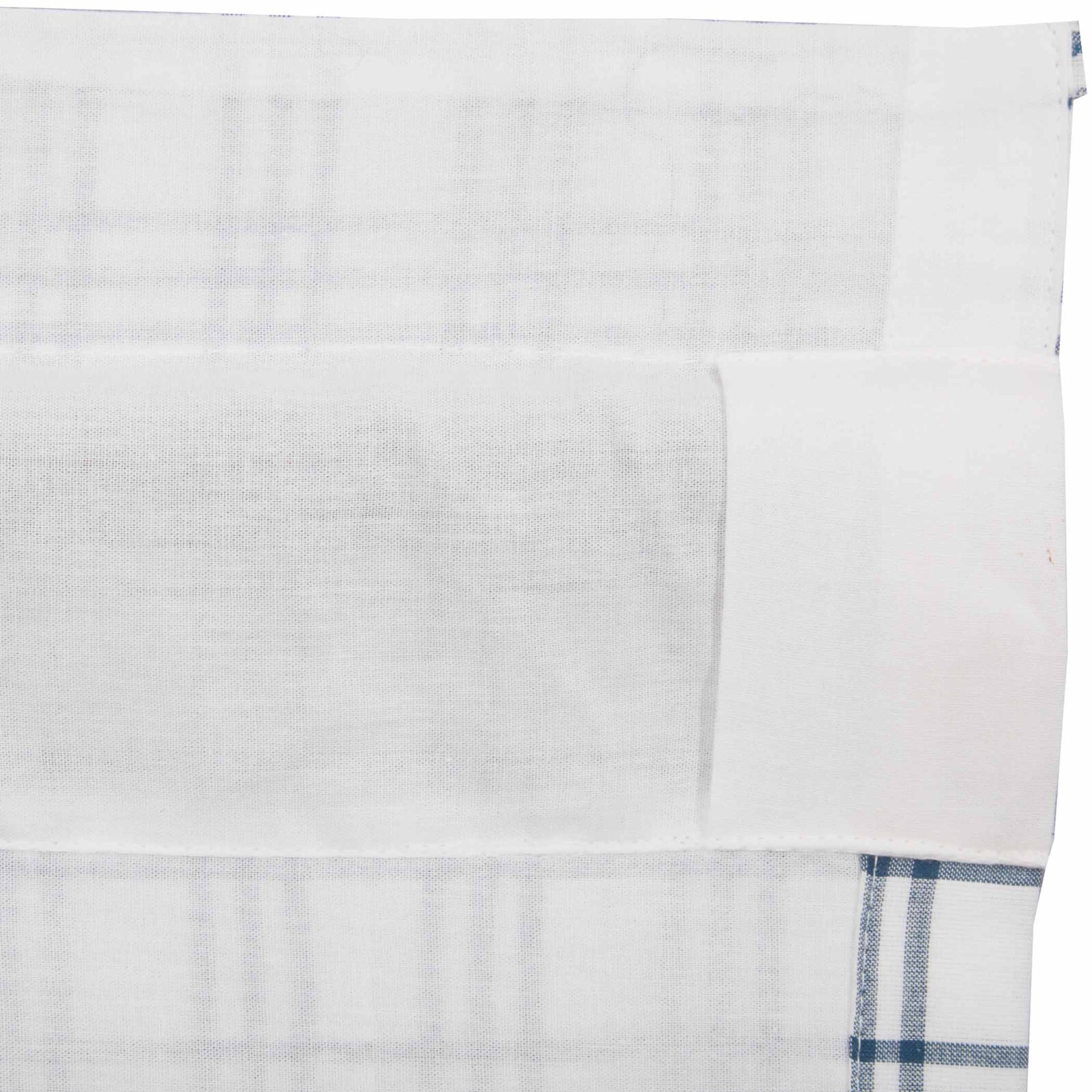 Blue & White Window Tiers Open Plaid Sawyer Mill Farmhouse Cafe Curtain Set VHC