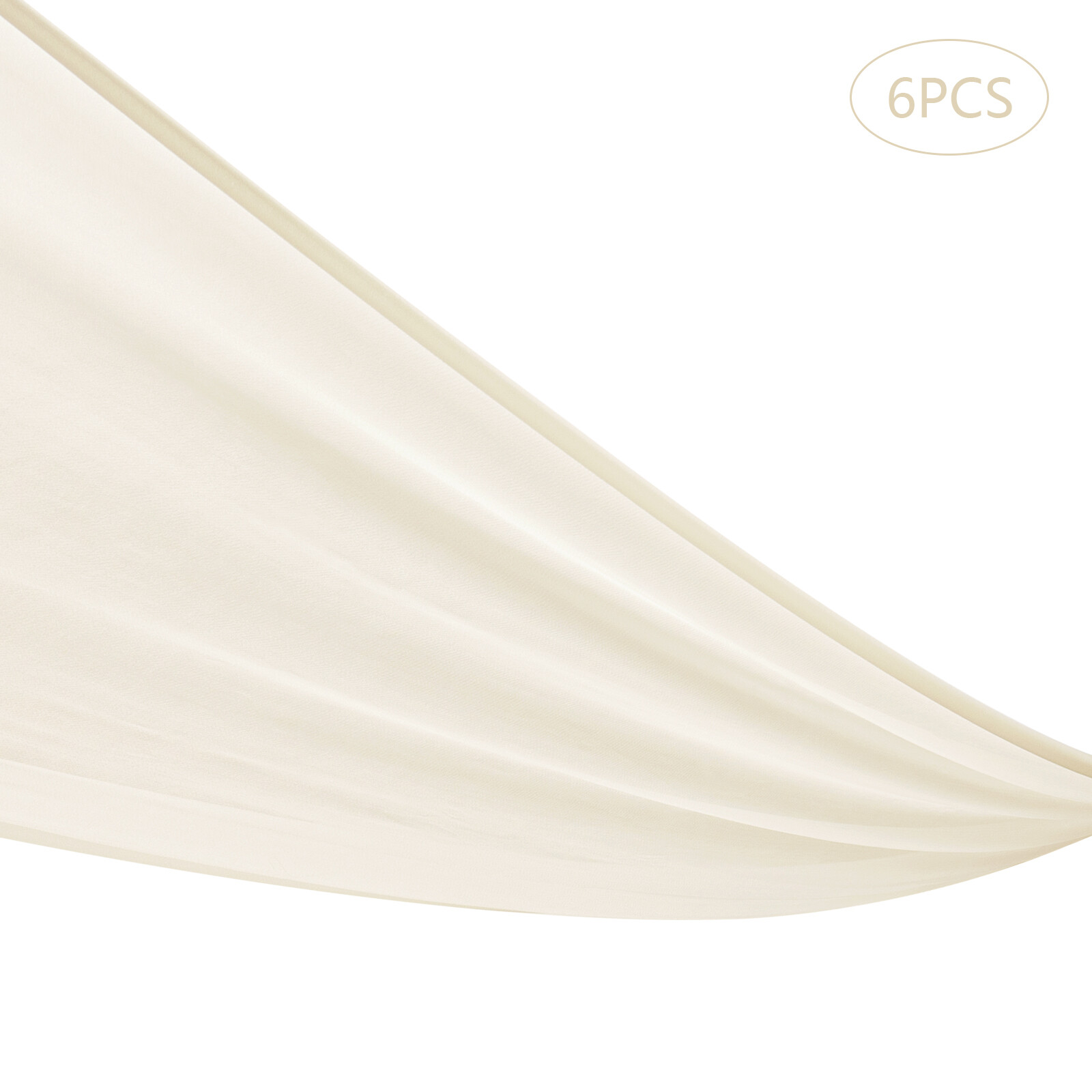 Beige Chiffon Ceiling Drapes 6 Panels 5 × 30 Ft Rod Pocket for Wedding