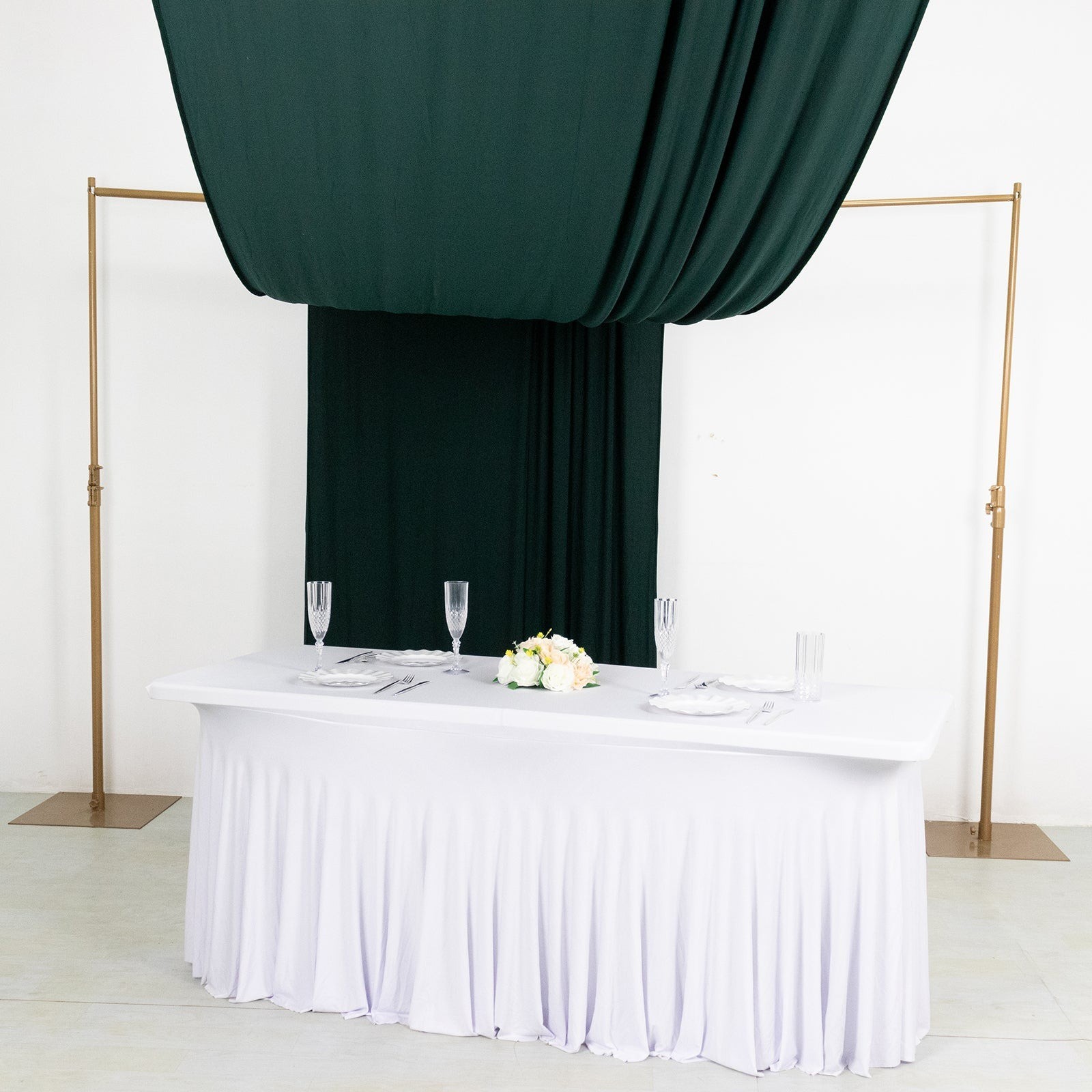 18 ft HUNTER GREEN 4-Way Stretch Spandex Divider Backdrop Curtain Party Wedding