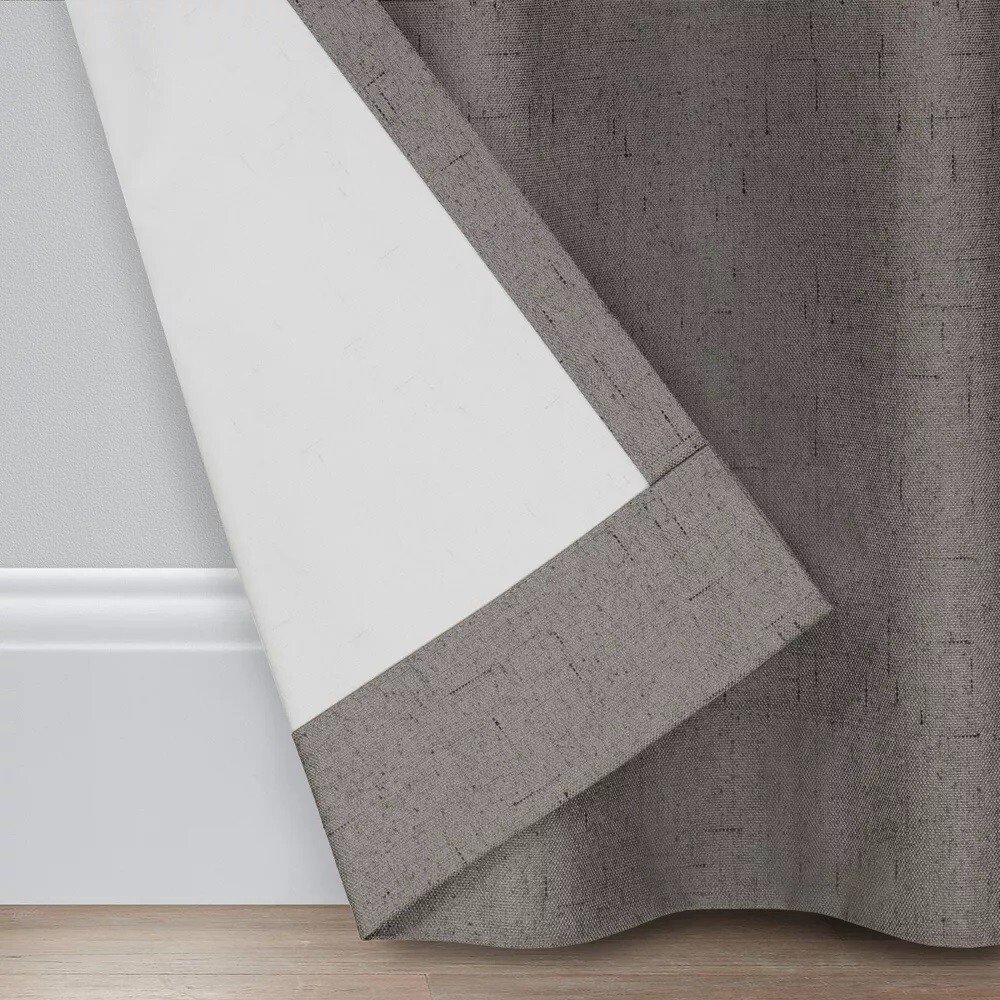 Eclipse Windsor Blackout Smoke Gray Grommet Hang Curtain Panel 42″ x 63″