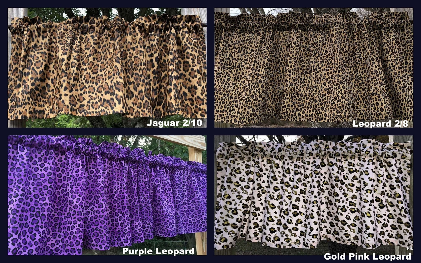 Safari Jungle Valance Leopard Jaguar Cheetah African Wildlife Bedroom Curtain