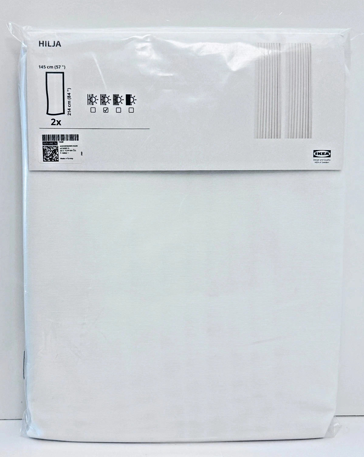 Ikea HILJA Curtains 2 Panels (1 pair) 57″ x 84″ White 005.600.96 – NEW