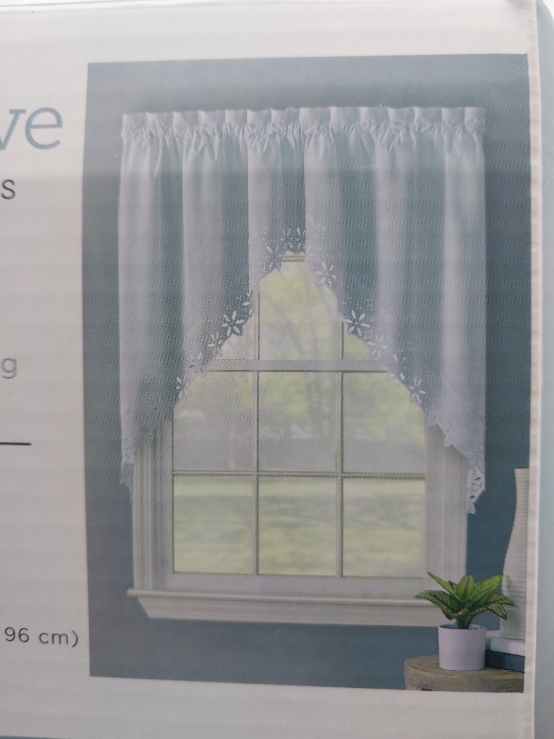 R Home Decorative Window Set Of 2 Swags White 30in x 38in Battenburg Lace