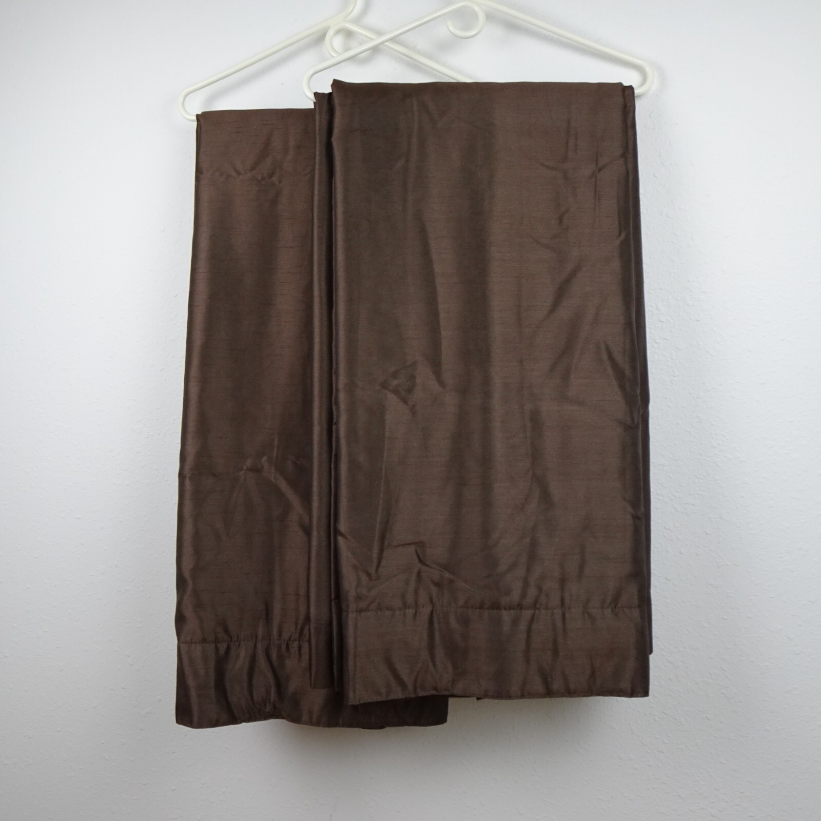 Drapery Set Long Brown Lined TWO Panels 50 x 108″ Rod Pocket Drapes Curtains