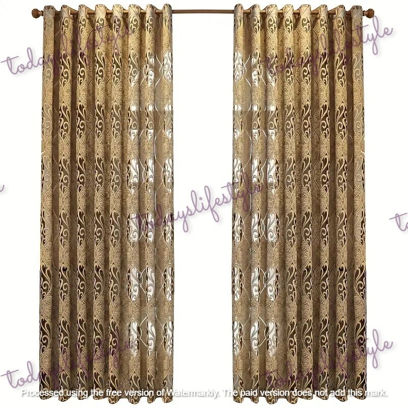 2 panels x Jacquard Sheer Curtain, Grommet Top, 100cm-135cm W, 240cm-250cm H