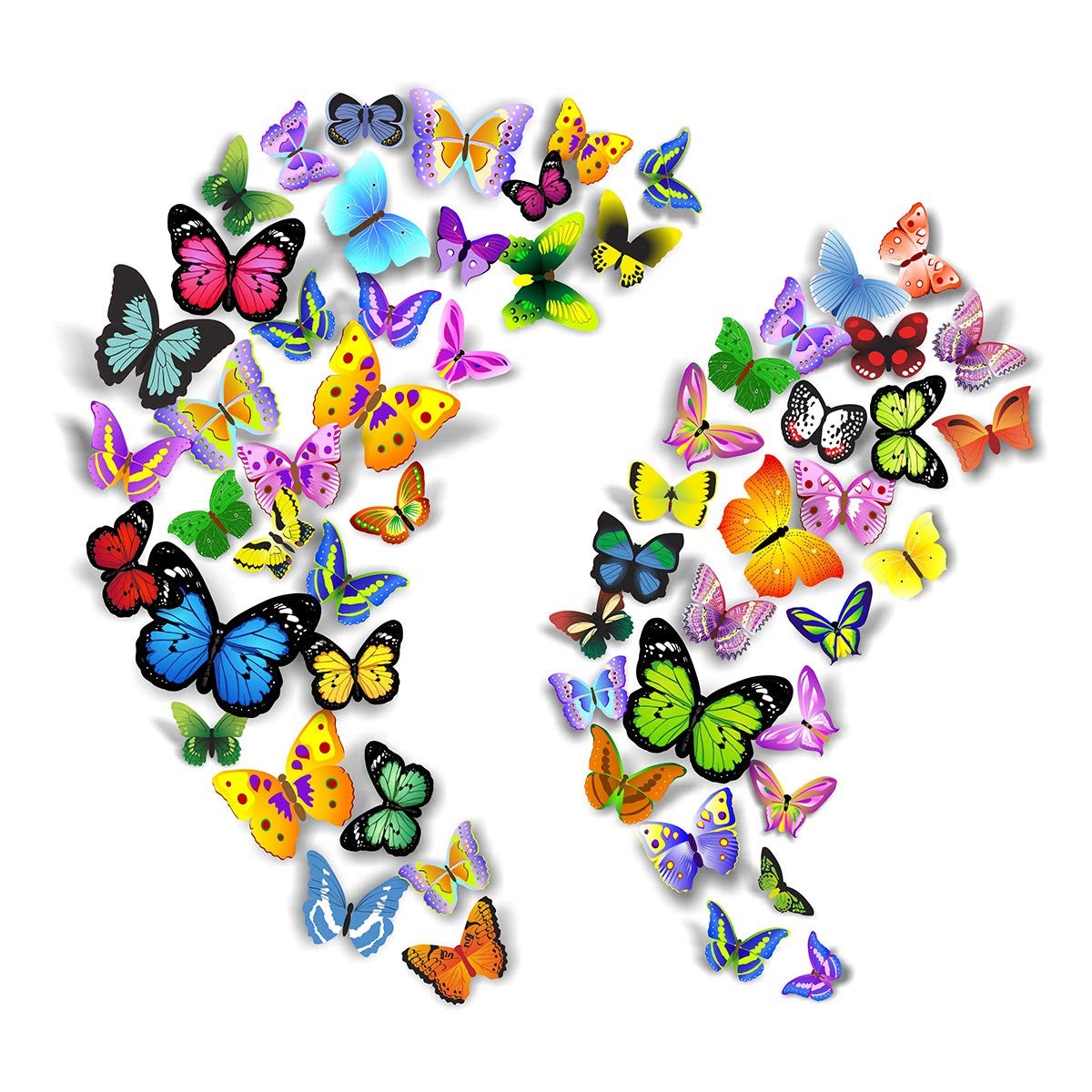 PARLAIM 104PCS Butterfly Wall Decals for Wall-3D Butterflies Multi