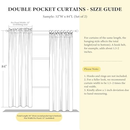 Black Velvet Blackout Curtains 96 52″W x 96″L (Pack of 2) Black Series – Black