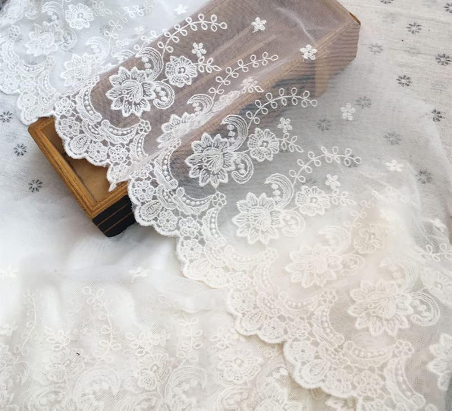 21CM Width Europe Rose Wedding Applique Inelastic Embroidery Lace Trim,Curtain T