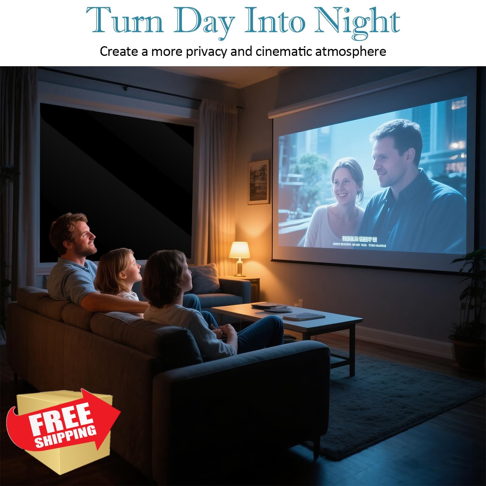 FuFin Black 23.6″x78.7″ Total Blackout Film