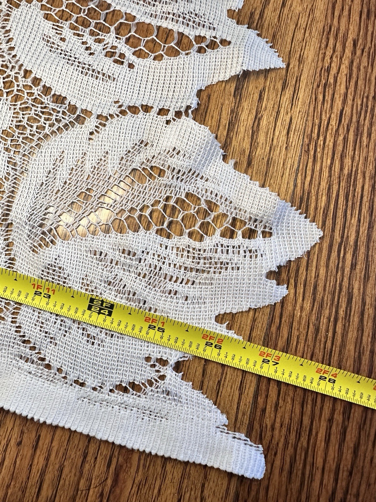 1 ONE Lace Valance Curtain Panel White Floral 58×26 Scalloped Border
