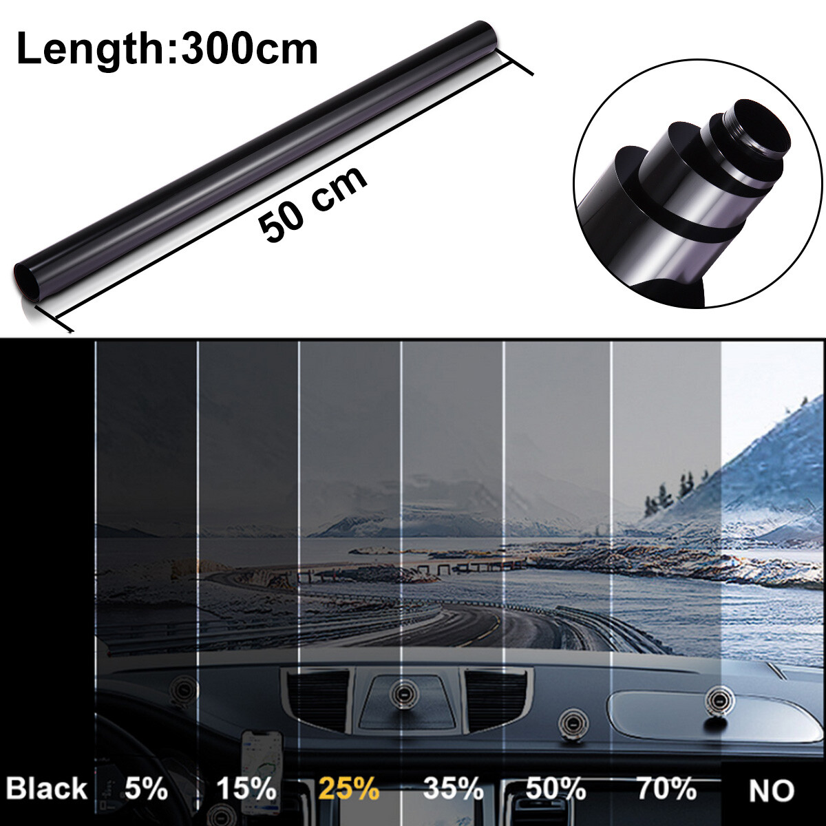 5%/15%/25%/35%VLT Uncut Roll Window Tint Film Home Office Glass UV Protecte Film