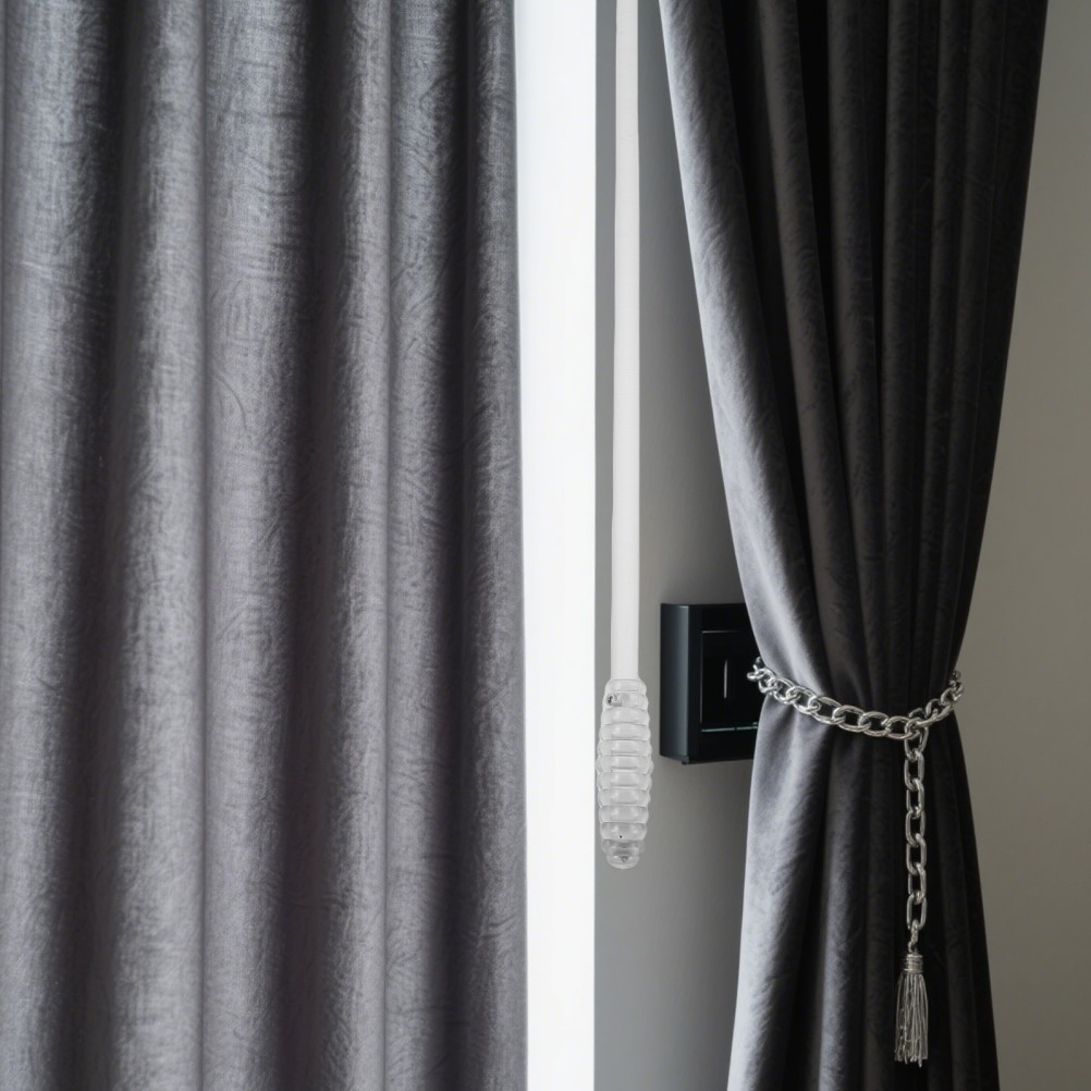 Clear Curtain Pull Rod Wand for Drapes with Elegant Look and Smooth Tilt Control