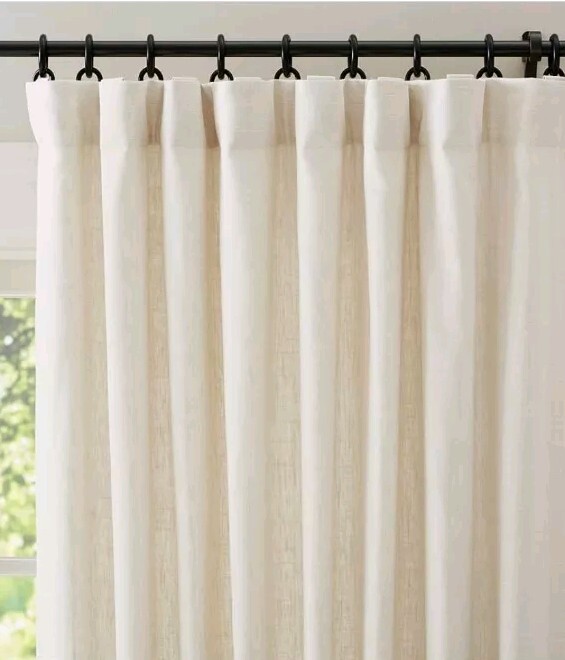 Pottery Barn Emery Linen Blackout Curtain In Ivory 50″x120″ 73% Linen/27% Cotton