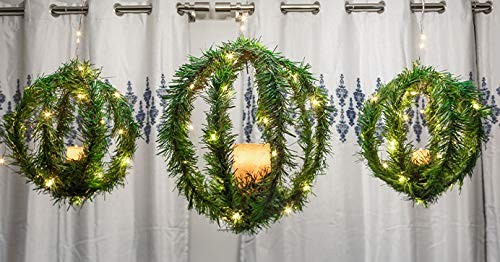 Floral Garden (2) 10″ 3D Metal Wreath Orbs Circle Forms 2 & 14″, Black