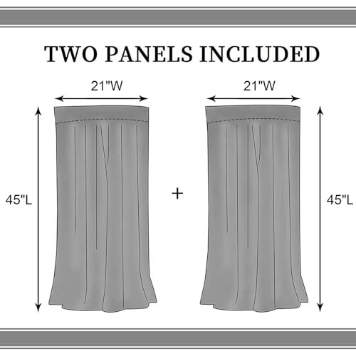 Rose Floral Curtains, Romantic Teal Blue Flower 21″W x 45″L (Pack of 2) Rose-05