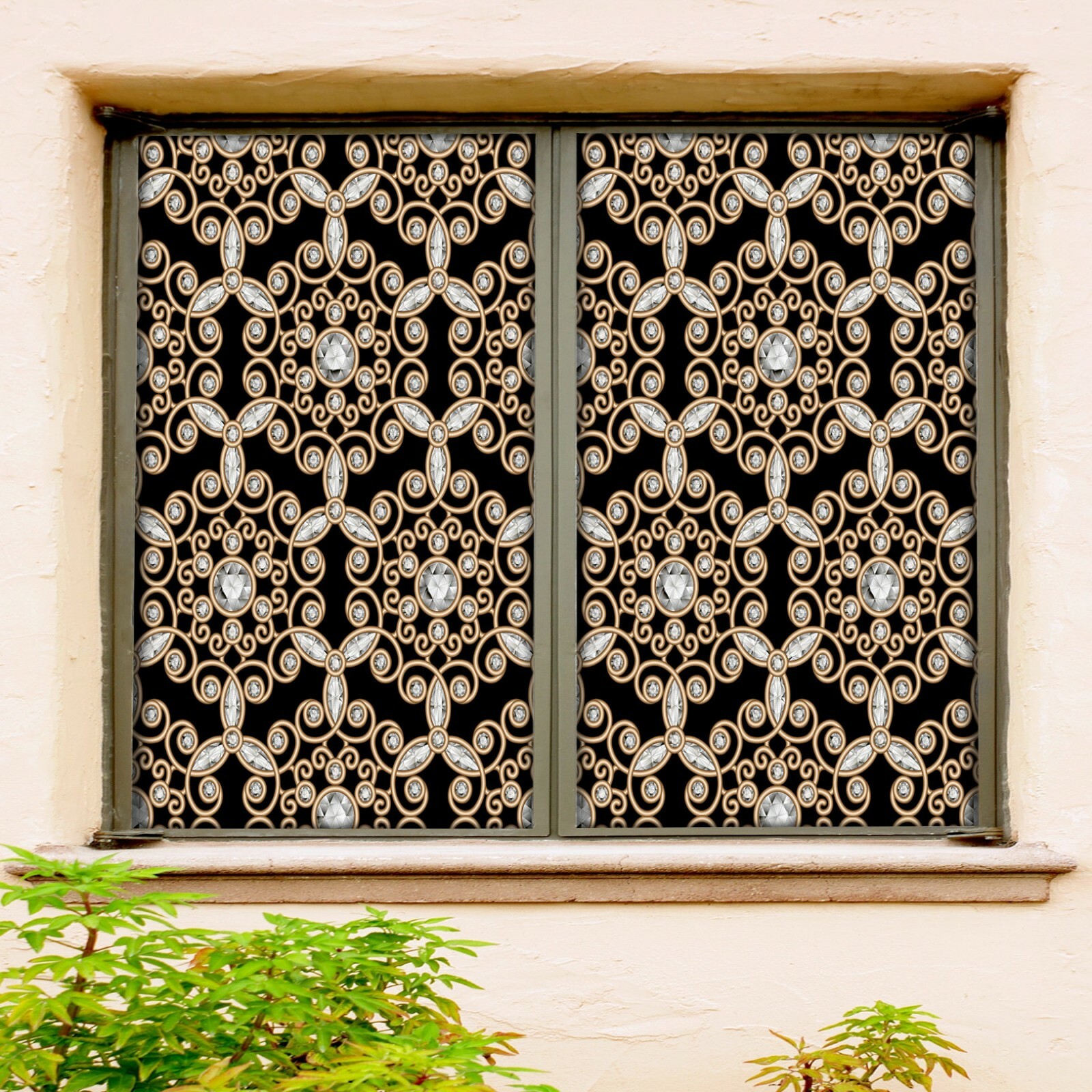 3D Diamond Petals O213 Window Film Print Sticker Cling Stained Glass UV Block Fa