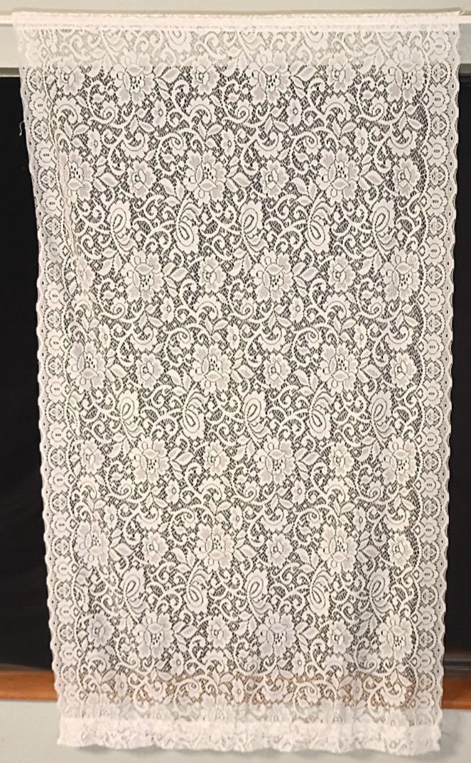 White Floral Lace Curtain Panel 84″ x 39″