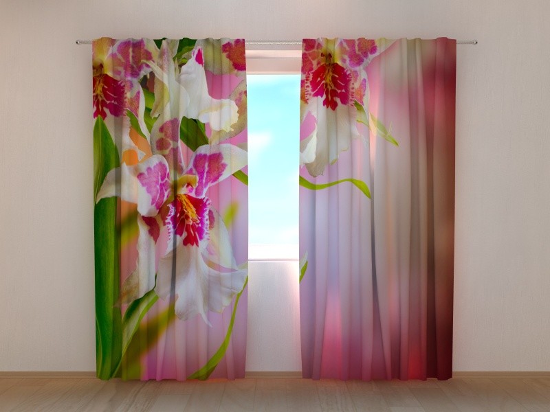 Window curtain Mottle Orchids Wellmira custom made 3D printed floral bedroom