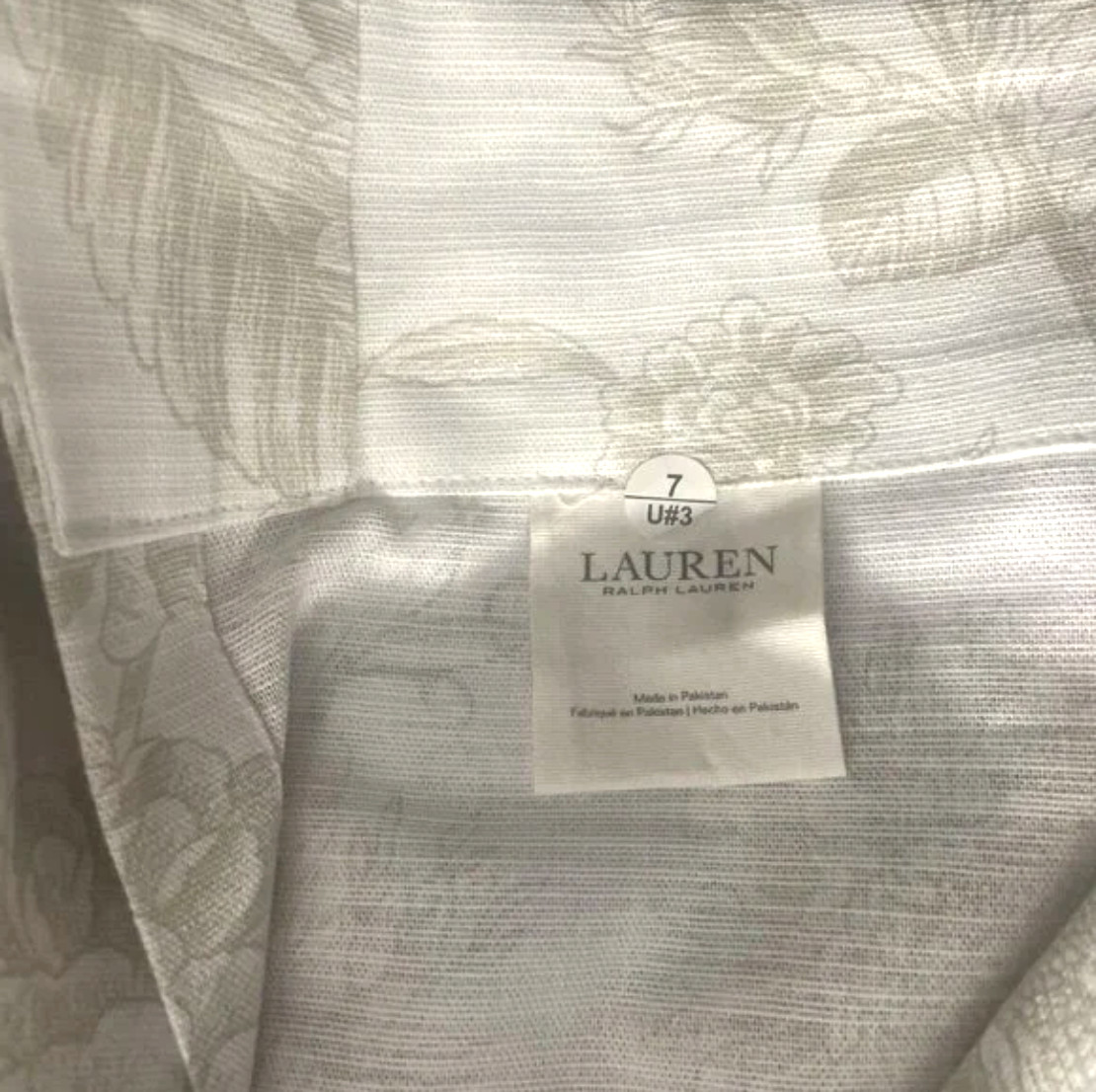 2 Ralph Lauren 50×96 Sadie Floral Window Curtain Panels Natural Tan Flowers NEW