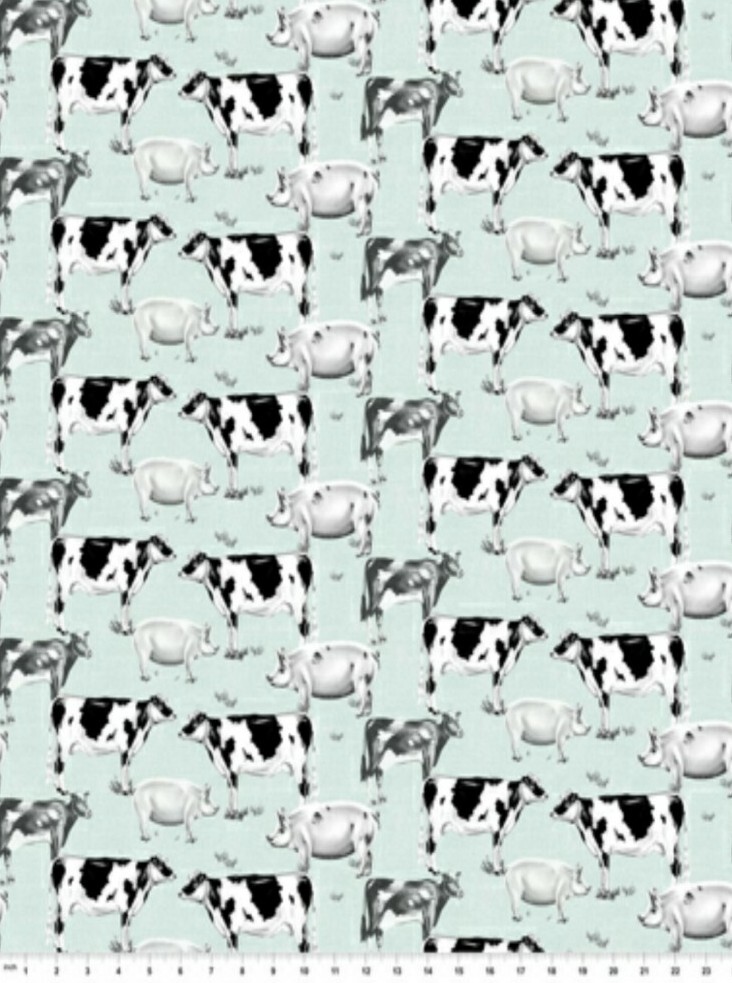 LINED WINDOW VALANCE CURTAIN 42 X 12 COW PIG FARMHOUSE FARMER ANIMALS KITCHEN