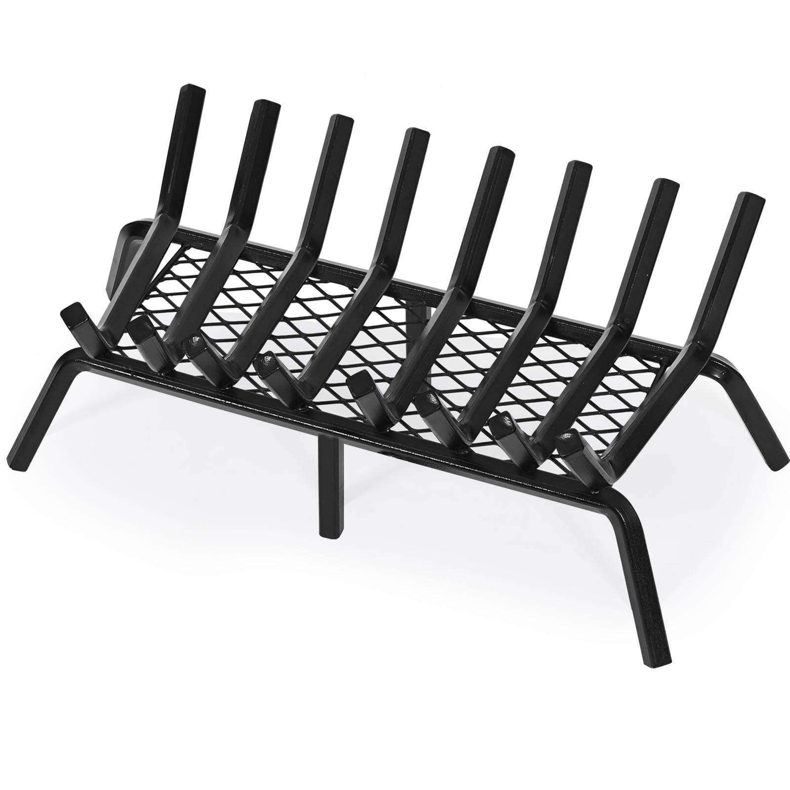 Fireplace Grate with Ember Retainer, 28″ Heavy Duty Steel Indoor, Chimney Hea…