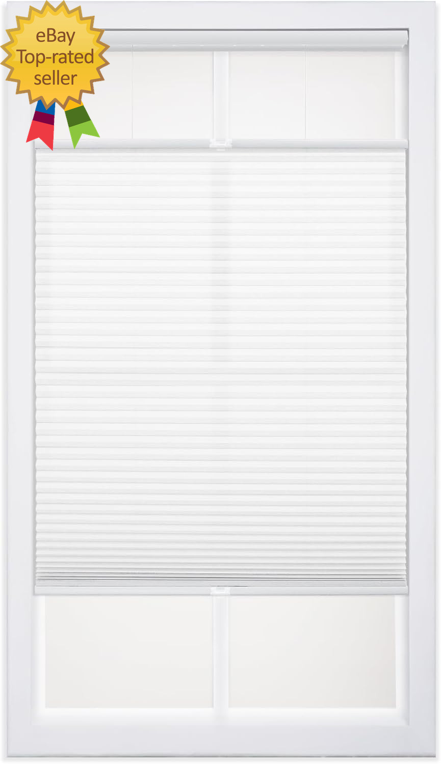 Cordless 1″ Light Filtering Top down Bottom up Cellular Shade, 47″W X 72″H, Whit