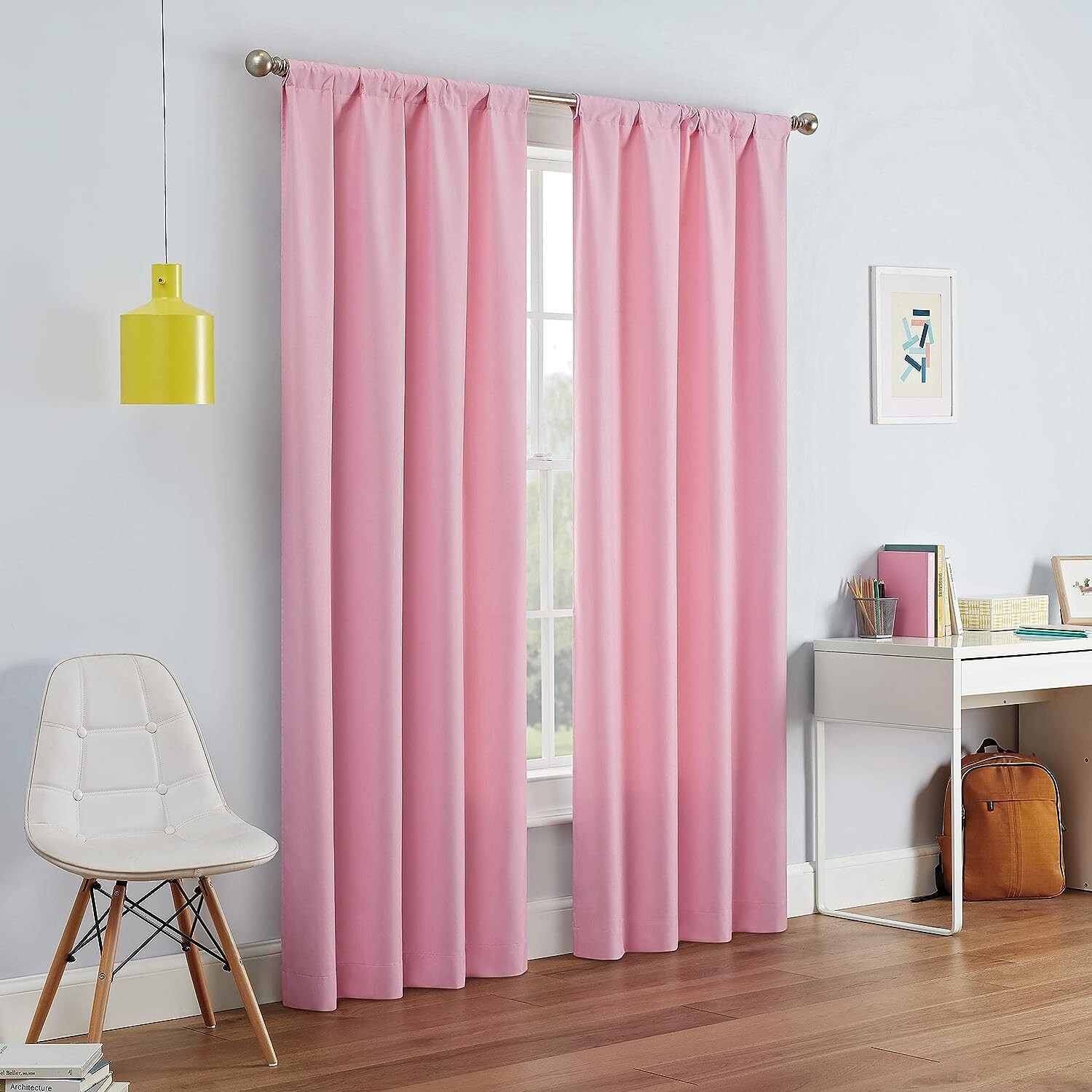 ECLIPSE Kendall Blackout Thermal Rod Pocket Window Curtain (1 Panel), 42 X 54,