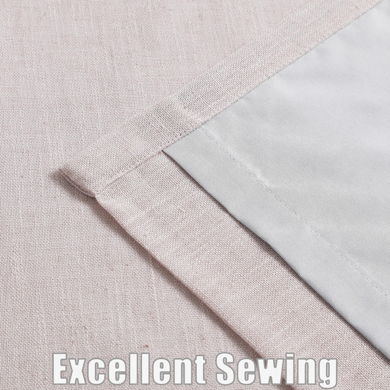 Kayne Studio Soft Pink Pinch Pleated Full Blackout Curtains Linen Blend Room