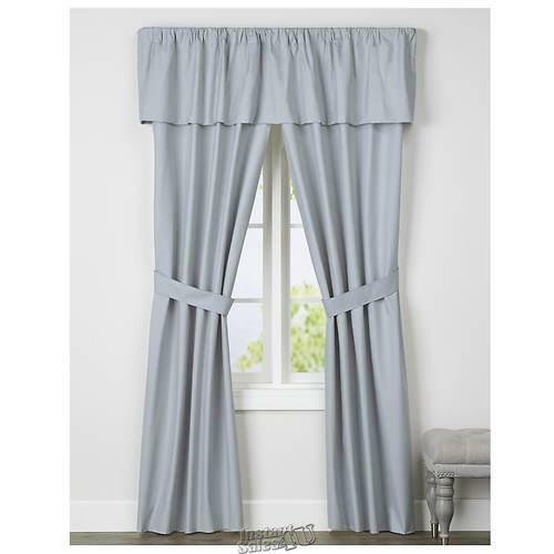 Prescott 5-Piece Insulated Window Treatment Set Grey 80″ W x 63″ L
