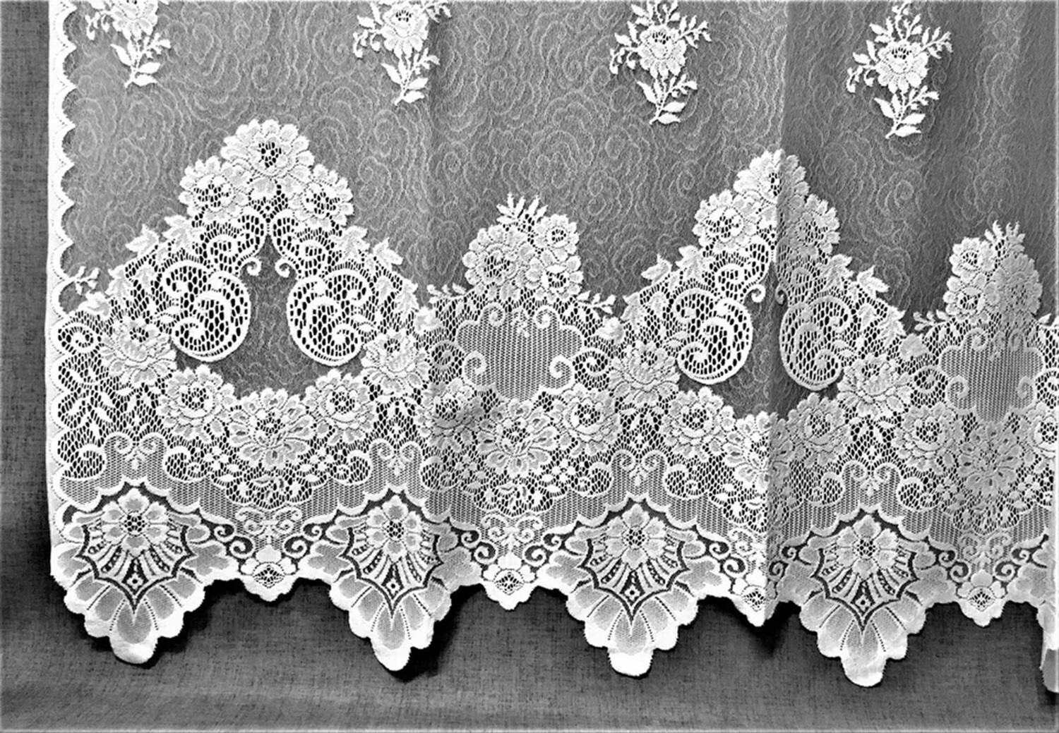 Sheer Rose White Lace Window Panel 60″ x 84″ Livingroom Bedroom Dining Room