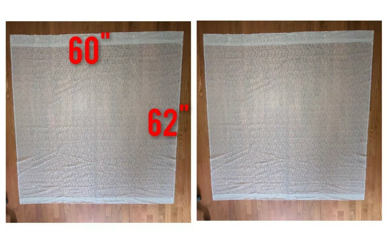 Set of 2 floral Lace Off White Rod Curtains 60″ x 62″