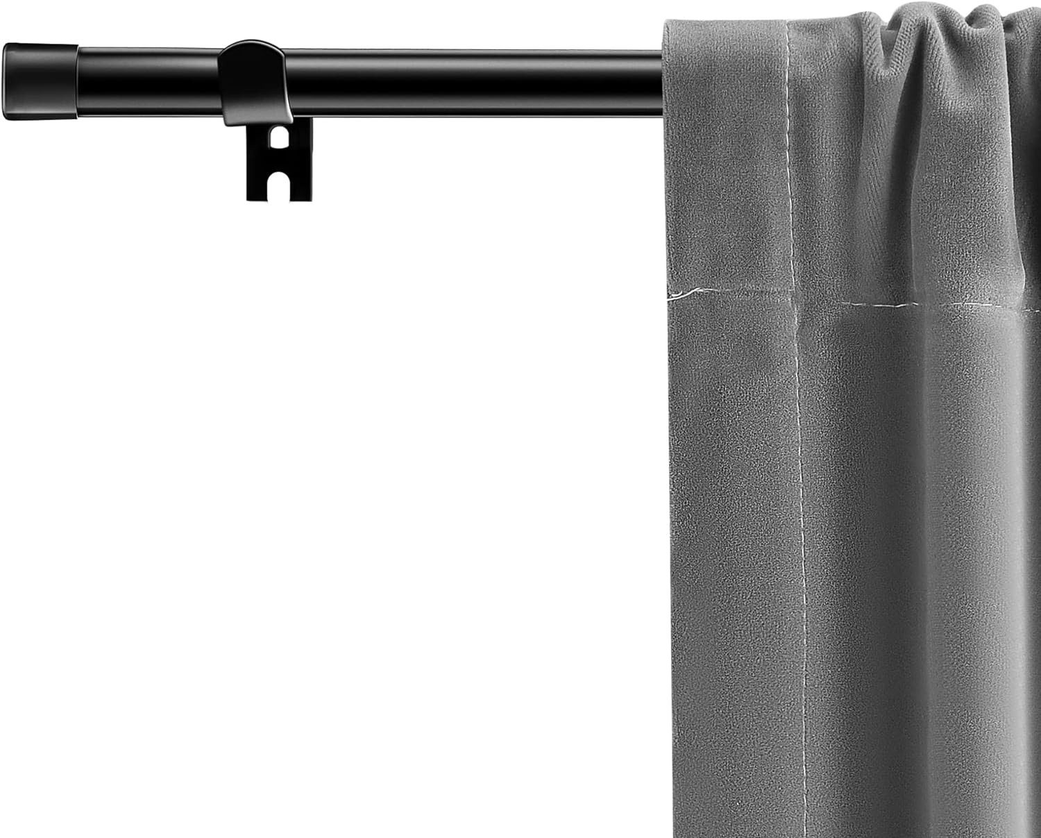 Black Curtain Rods for Windows 30 to 88 Inch,5/8 Inch Small Curtain Rod Set with