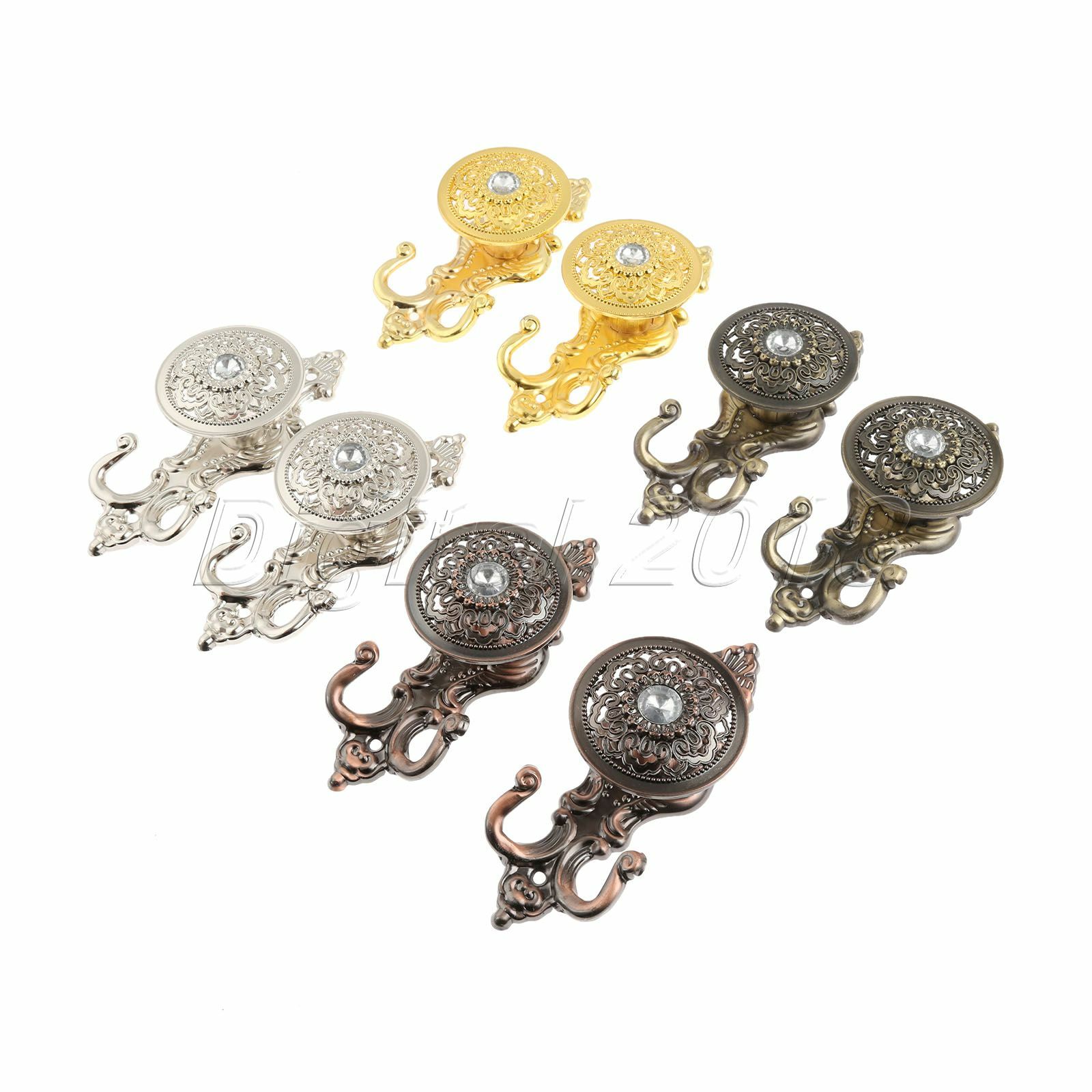 Crystal Tieback Hook Home Pothook Decorative Wall hanger W/ Screw European style