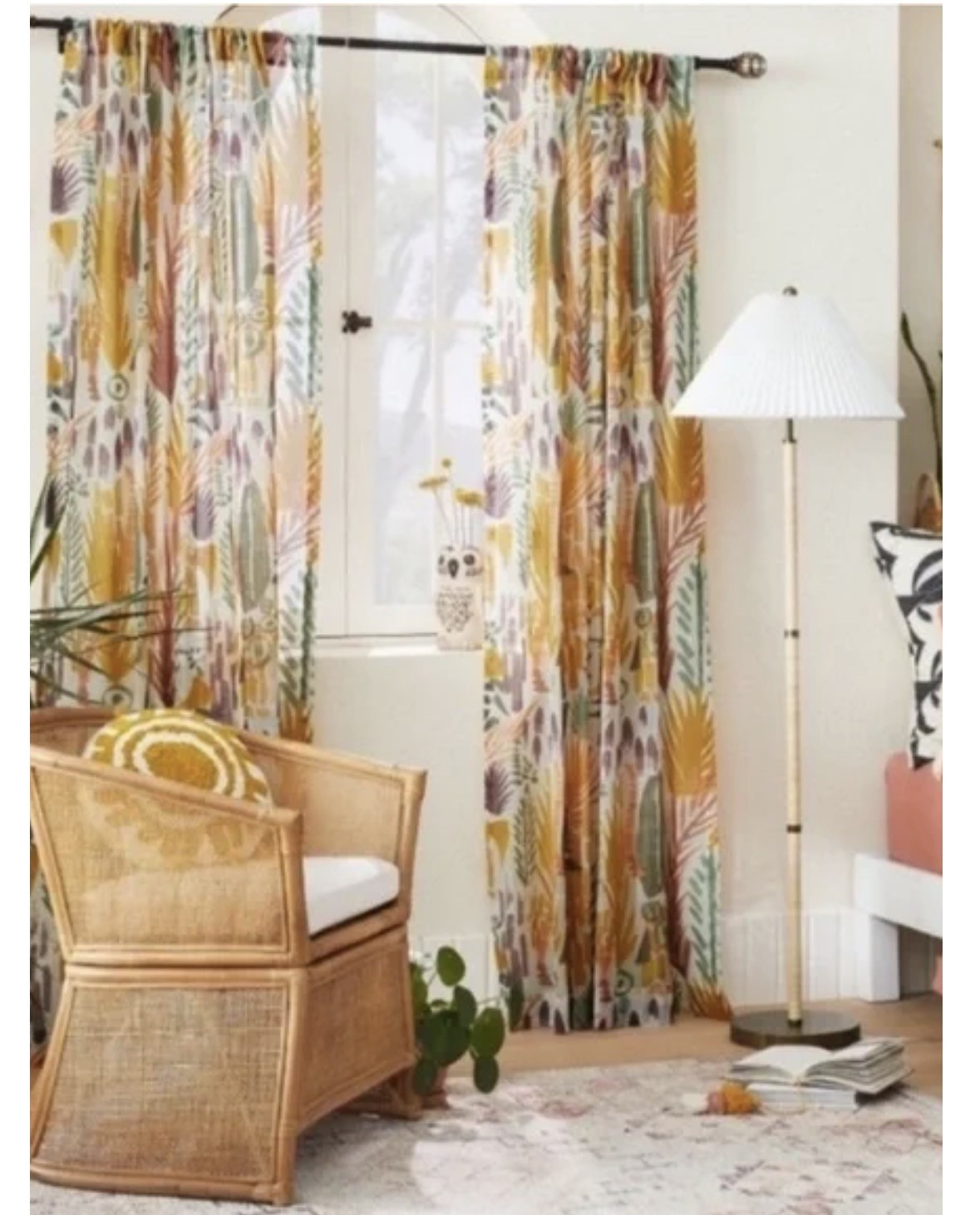 Opalhouse Jungalow Burnout Sheer Tropical Patterned Curtain 54 X 84 -Set of 2