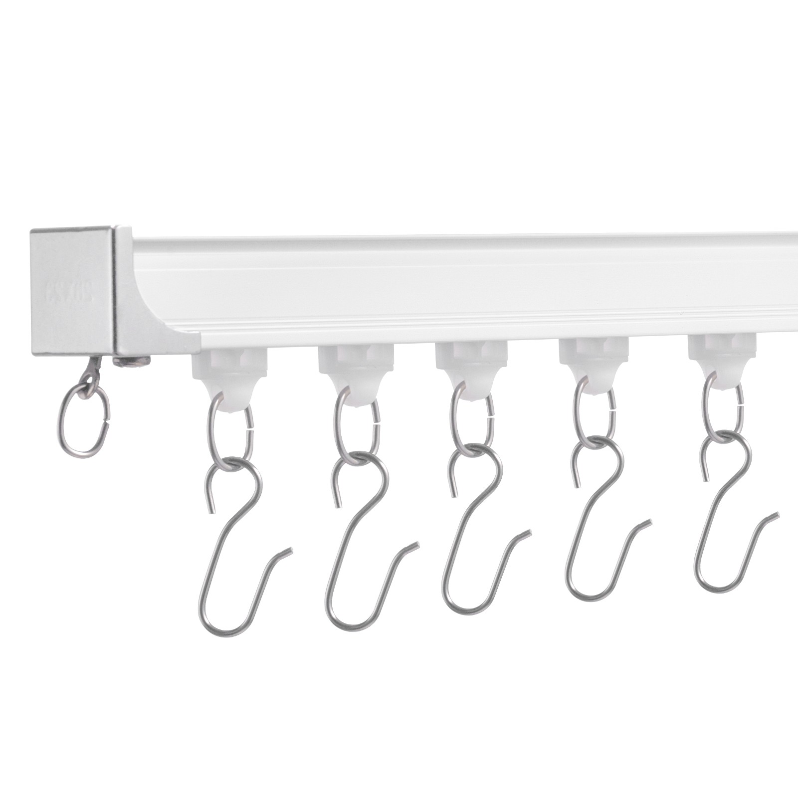 VEVOR Ceiling Curtain Track Set 17.7 FT/5.4 Meter Room Divider with Hooks White
