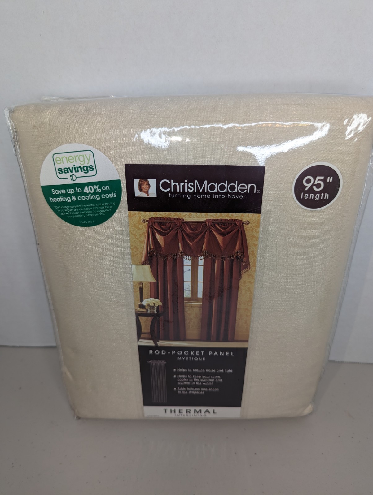 Chris Madden Mystique Curtain Rod Pocket Panel 1 Piece Ivory Beige 54″ x 95″