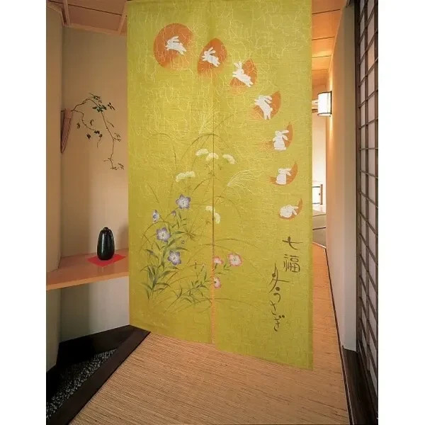 Made in JAPAN | Japanese Noren Curtain – Moon Rabbit | Traditional & Modern Gift