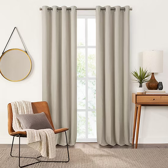 Fieldcrest Heritage Davina Solid Grommet Top Energy Saving 100% Blackout Single
