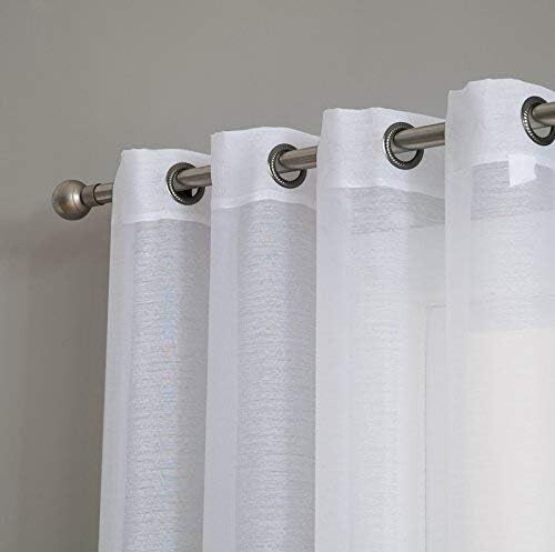 HLC.ME SEMI SHEER WINDOW CURTAIN DRAPE GROMMET PANELS, WHITE, VARIOUS SIZE