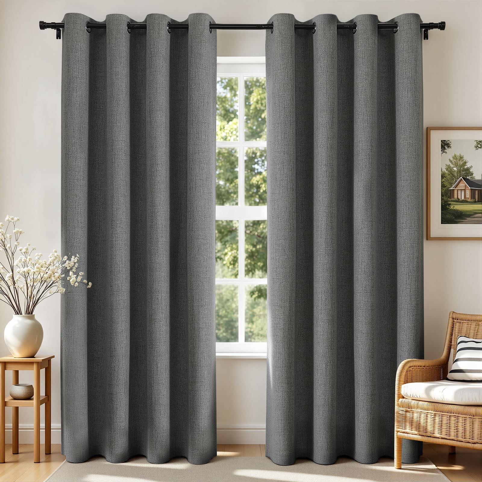 Blackout Curtains 120 Inches Long 2 Panels Burg, Room Darkening Curtains for …
