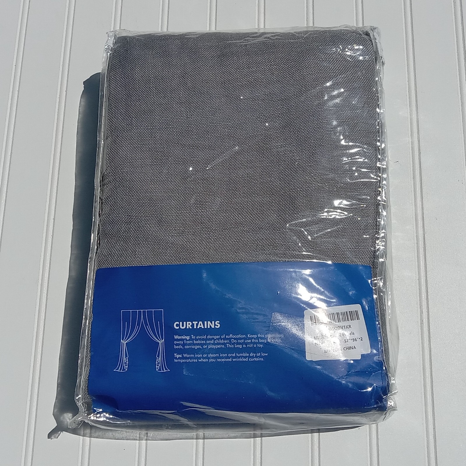Linen Blend Curtain Panels 53 x 95 Gray Curtains Drapes Semi Sheer Textured Grey