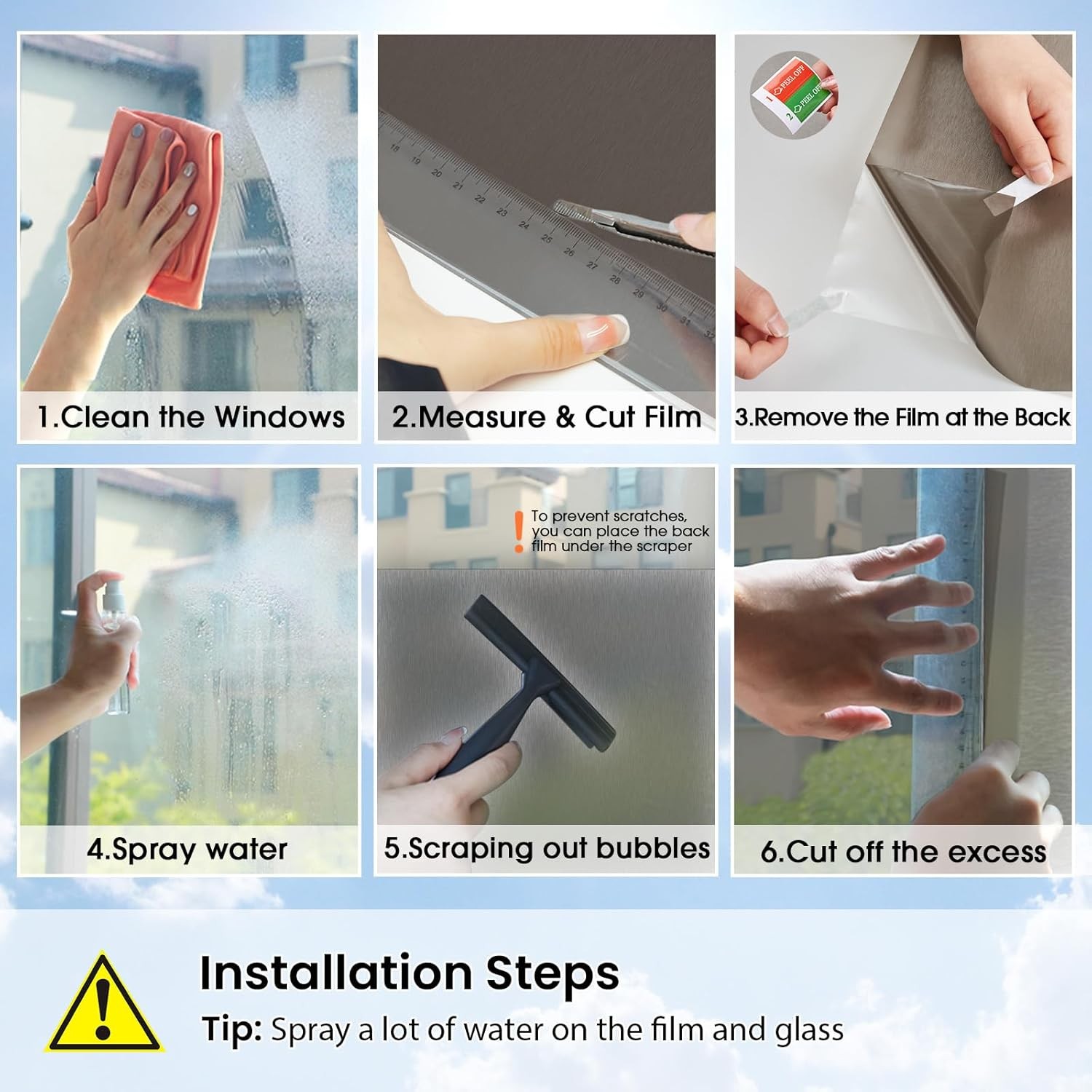 78.74» X17.73» Window Privacy Film Static Cling Isolate UV Radiation Non-Glue